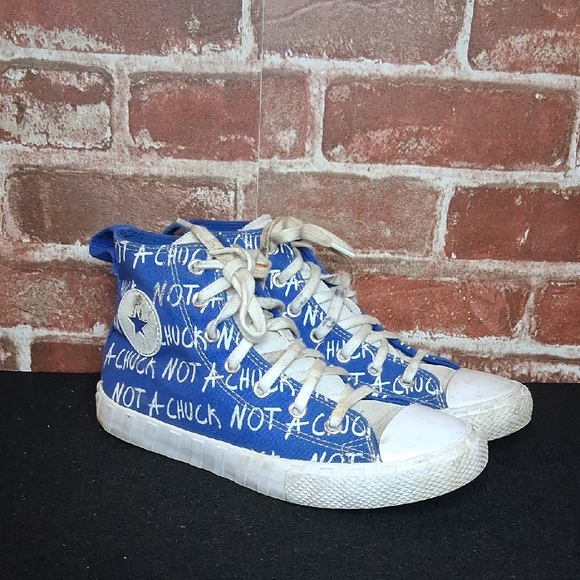 Converse Not A Chuck All Stars Shoes Girls Size 3 Blue High Top - Picture 1 of 7